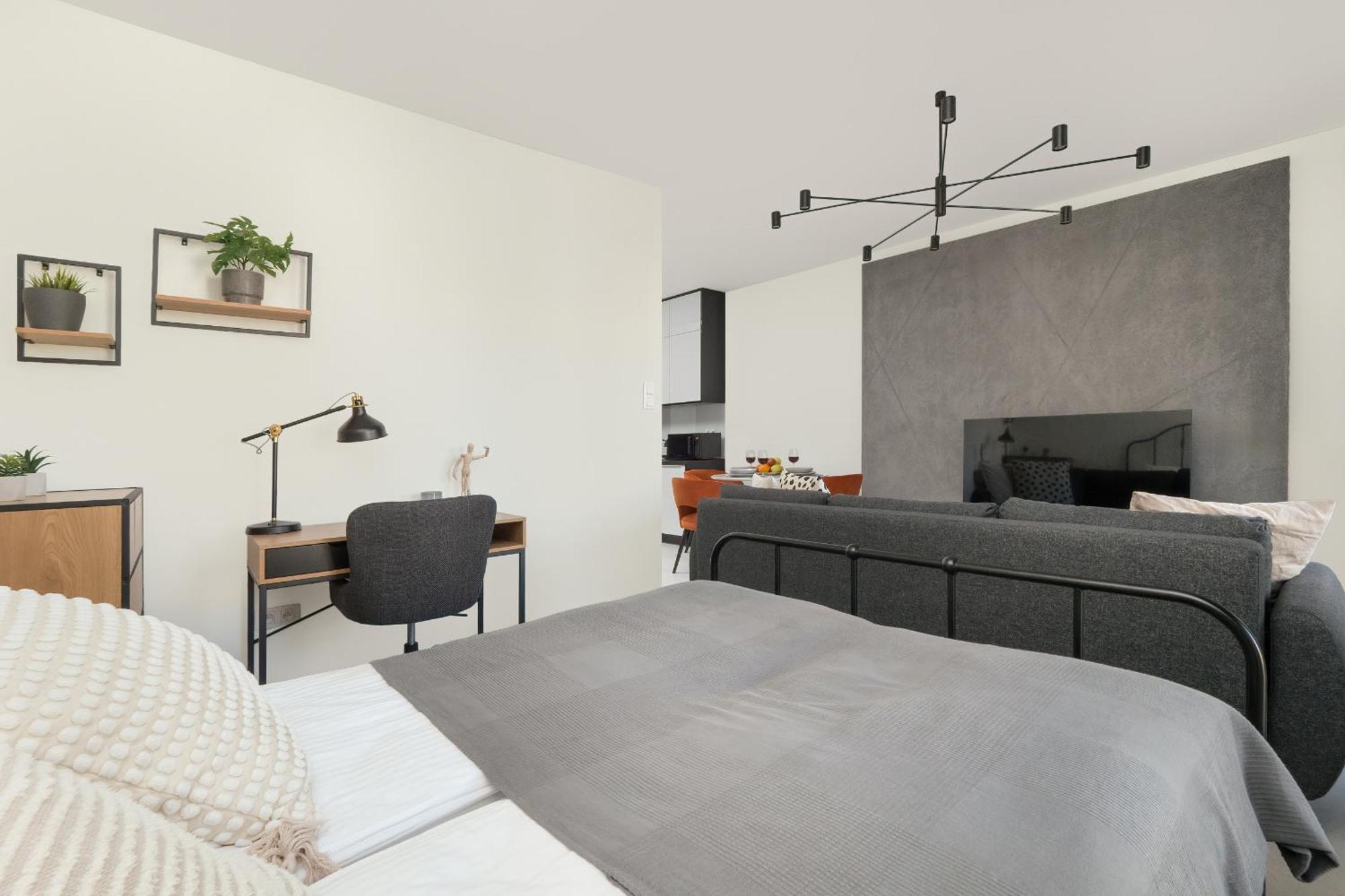 Luksusowe Studio W Lodzi Z Biurkiem, Balkonem I Klimatyzatorem By Renters Prestige 外观 照片
